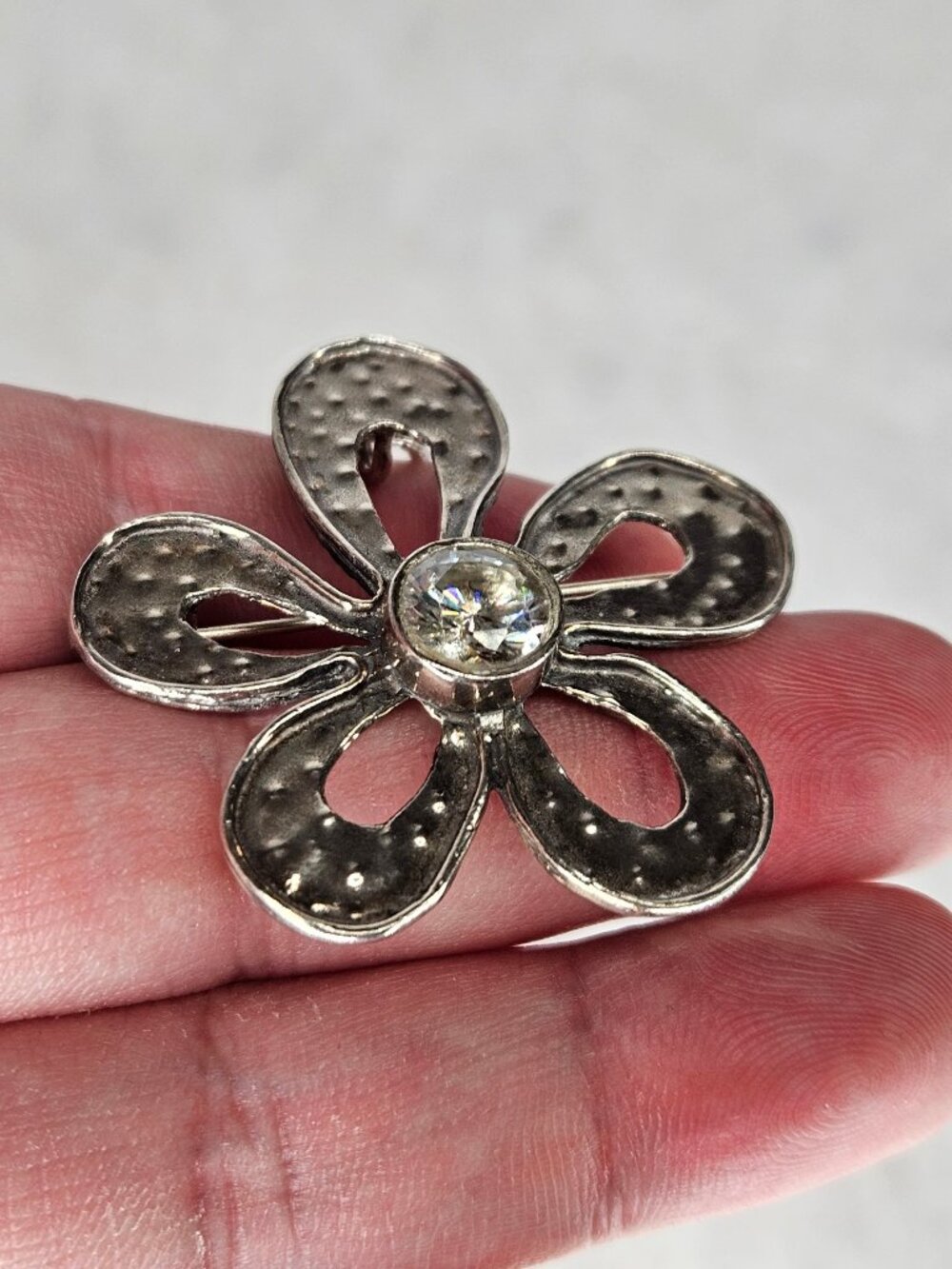 Silpada 925 Sterling Silver Flower Crystal Brooch Pin With Unbranded Necklace View 4